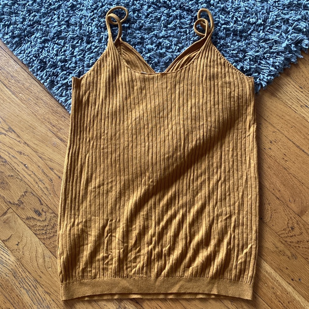 Meadow Rue Mustard Ribbed Tank Top - Picture 4 of 10
